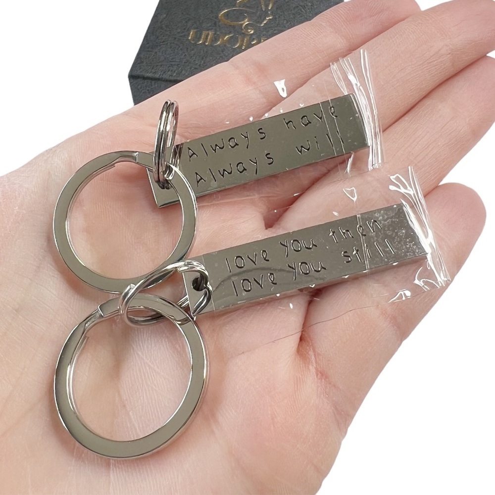 New Love You Then Always Will Couple Family Silver Tone Keychain
